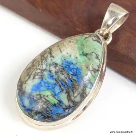 Pendentif Azurite naturelle forme goutte - Bijoux en Azurite