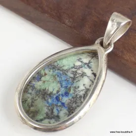 Pendentif Azurite naturelle forme goutte - Bijoux en Azurite
