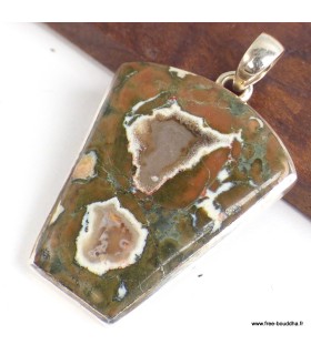 Pendentif en Rhyolite véritable – Argent 925 poinçonné