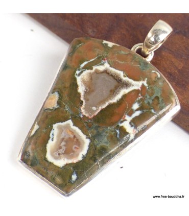 Pendentif en Rhyolite véritable – Argent 925 poinçonné