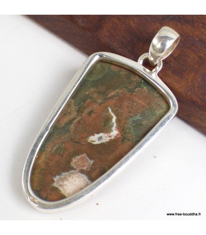 Pendentif en Rhyolite véritable – Argent 925 poinçonné