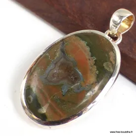 Pendentif oval en Rhyolite - Pendentifs pierres naturelles