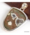 Pendentif Rhyolite rare – Argent 925 massif avec certificat