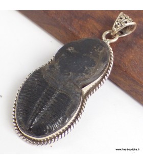 Pendentif argent Trilobite (pierre fossile)