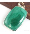Pendentif Malachite naturelle – Rectangulaire argent 925 certifié