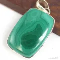 Pendentif Malachite naturelle rectangulaire - Bijoux en Malachite