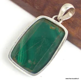 Pendentif Malachite naturelle rectangulaire - Bijoux en Malachite