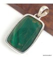 Pendentif Malachite naturelle – Rectangulaire argent 925 certifié
