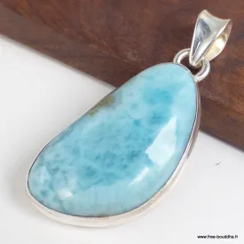 Larimar pendentif forme asymétrique - Bijoux en Larimar