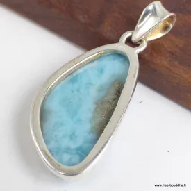 Larimar pendentif forme asymétrique - Bijoux en Larimar