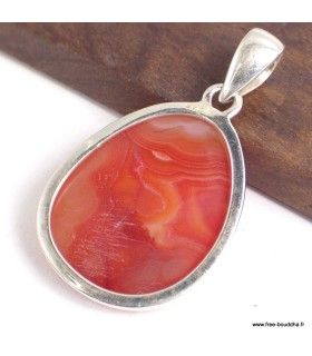 Pendentif Druze Agate rouge – Argent 925 certifié