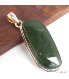 Pendentif Jade Néphrite Véritable – Bijou argent 925 poinçonné