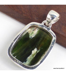 Pendentif Calcédoine Chrome véritable en argent 925