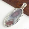 Pendentif Agate de Botswana gris vieux rose - Bijoux en Agate