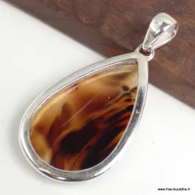 Pendentif goutte Agate du Montana (Yellow Stone) - Bijoux en Agate