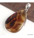 Agate du Montana – Pendentif goutte en argent 925 avec certificat