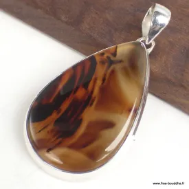 Pendentif goutte Agate du Montana (Yellow Stone) - Bijoux en Agate