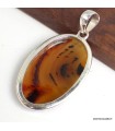 Agate du Montana – Pendentif en argent 925 avec certificat