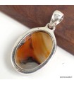 Pendentif Agate du Montana authentique, argent 925 certifié