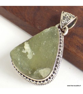 Pendentif Préhnite brute style vintage