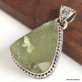 Pendentif Préhnite brute style vintage - Pendentifs pierres naturelles