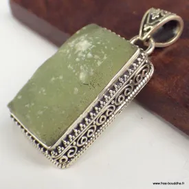 Pendentif Préhnite brute style ancien - Pendentifs pierres naturelles
