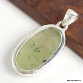 Pendentif oval en Préhnite brute - Pendentifs pierres naturelles