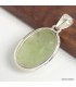 Pendentif Préhnite véritable brute ovale en Argent 925 certifié