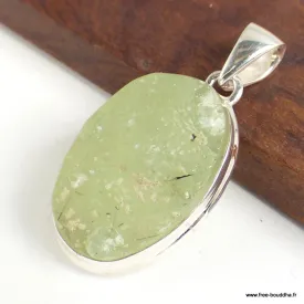 Bijoux Préhnite brute Pendentif oval - Pendentifs pierres naturelles