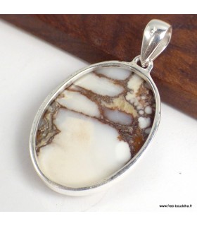 Pendentif Wild Horse ovale, argent 925, pierre naturelle authentique