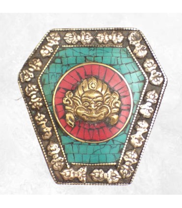 Boîte à bijoux Mahakala tibétaine en pierres naturelles