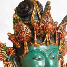 Statue Tara Verte masque mural 43 cm - Sculpture, tableau, masque mural bouddhiste