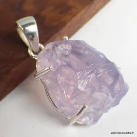 Bijou Pendentif en Quartz Lavande serti griffes - Bijoux en Quartz Lavande