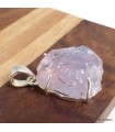 Pendentif Quartz Lavande argent 925 serti griffes