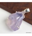Pendentif Quartz Lavande argent 925 serti griffes