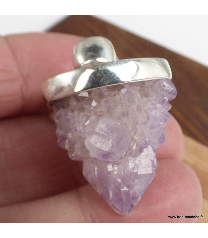 Pendentif Quartz Spirit améthyste avec certificat authenticité