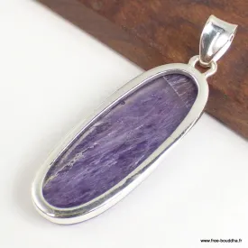 Pendentif Charoite de Russie oval allongé - Pendentifs pierres naturelles