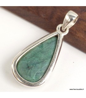 Pendentif Malachite brute forme goutte – Argent 925 certifié