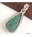 Pendentif Malachite brute forme goutte – Argent 925 certifié