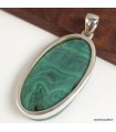 Pendentif Malachite brute – Grand modèle argent 925 certifié