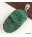 Pendentif Malachite brute – Grand modèle argent 925 certifié