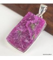 Pendentif Oxyde de Cobalt véritable argent 925 rectangulaire