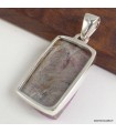Pendentif Oxyde de Cobalt véritable argent 925 rectangulaire