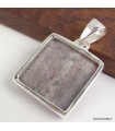 Pendentif Oxyde de Cobalt brut – Argent 925 certifié