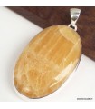 Agate Jaune – Pendentif ovale en argent 925 avec certificat