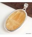 Agate Jaune – Pendentif ovale en argent 925 avec certificat