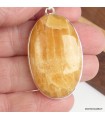 Agate Jaune – Pendentif ovale en argent 925 avec certificat