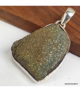 Pendentif en Pyrite véritable – Argent 925 poinçonné
