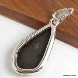 Pendentif Pyrite arc-en-ciel bélière feuille - Pendentifs pierres naturelles