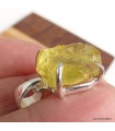 Pendentif Quartz Citron véritable brut asymétrique argent 925
